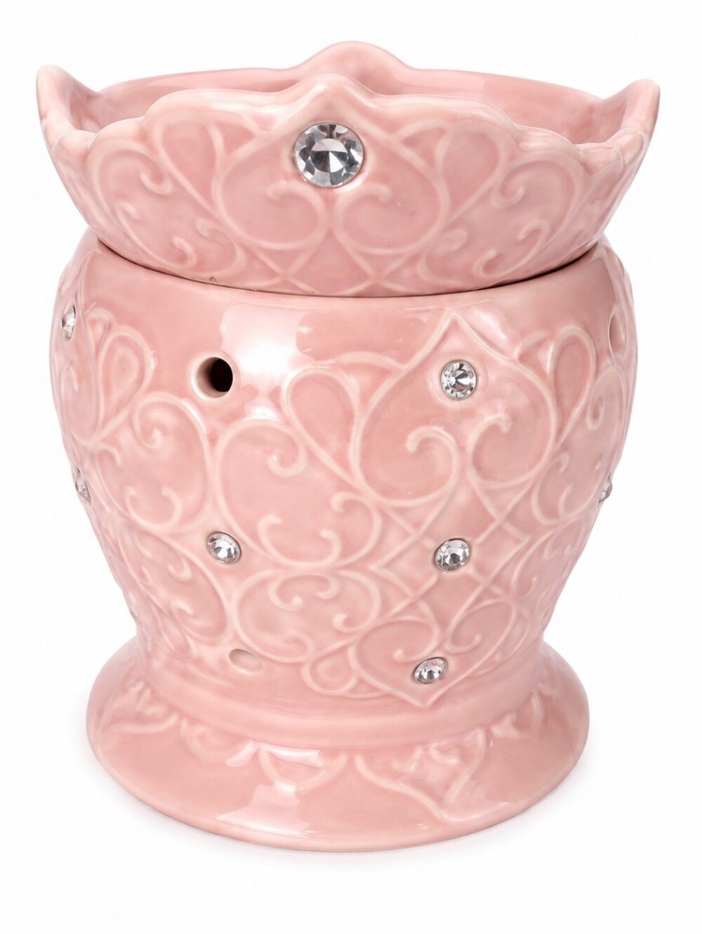 Scentsy Pink Tiara Princess Crown Wax Warmer Retired Pink Ceramic Full Size